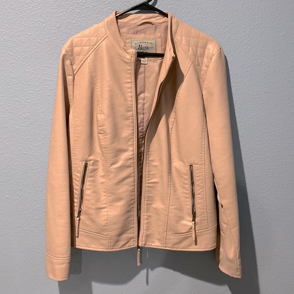 Bass pink leather jacket XL